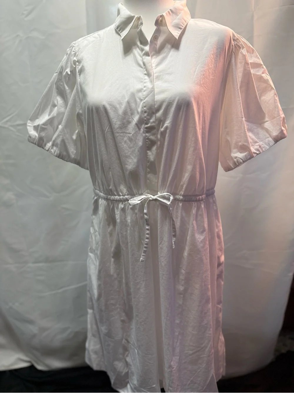 J. Crew White Short Sleeve Shirt Dress